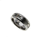 Modernistic Scrolls - Estate Dura Cobalt Alternative Metal Gents Wedding Band Ring (ER332)