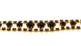 Cognac Jewel - Vintage Gold Plated Austrian Crystal Rhinestone Bracelet (VB162)