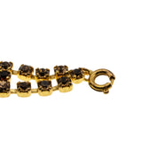 Cognac Jewel - Vintage Gold Plated Austrian Crystal Rhinestone Bracelet (VB162)