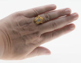 Moonstruck - Victorian French Art Nouveau 14K Gold Natural Ceylon White Moonstone Ring (VICR190)