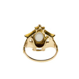 Moonstruck - Victorian French Art Nouveau 14K Gold Natural Ceylon White Moonstone Ring (VICR190)