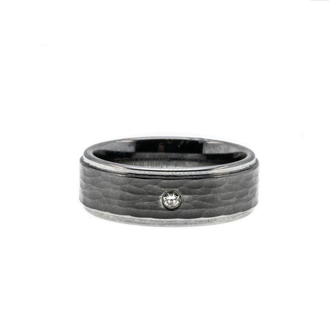 Texture & Sparkle - Estate Triton Tungsten Diamond Gents Wedding Band Ring (ER336)