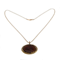 Ancient Warrior - Vintage 14K Rose Gold Filled Carnelian Intaglio Pendant & Chain ( VP208)