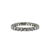 Art Carved - Vintage Rhodium Plate Sterling Silver Cubic Zirconia Eternity Band Ring (VR1151)