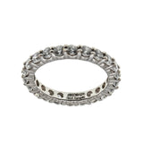 Art Carved - Vintage Rhodium Plate Sterling Silver Cubic Zirconia Eternity Band Ring (VR1151)