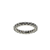 Art Carved - Vintage Rhodium Plate Sterling Silver Cubic Zirconia Eternity Band Ring (VR1151)