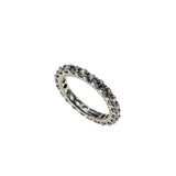 Art Carved - Vintage Rhodium Plate Sterling Silver Cubic Zirconia Eternity Band Ring (VR1151)