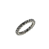 Art Carved - Vintage Rhodium Plate Sterling Silver Cubic Zirconia Eternity Band Ring (VR1151)