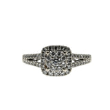 Glittering Isles - Estate 14K White Gold Natural Diamond Engagement Ring (ER453)