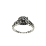 Glittering Isles - Estate 14K White Gold Natural Diamond Engagement Ring (ER453)