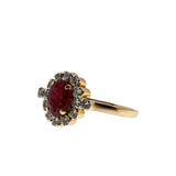 Scarlet Jewel - Vintage 18K Gold Natural Ruby & Diamond Bespoke Ring (VR1152)