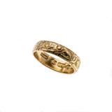 On This Day In 1884 -  Victorian English Rare 18K Gold Engraved Wedding band Ring (VICR167)