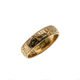 On This Day In 1884 -  Victorian English Rare 18K Gold Engraved Wedding band Ring (VICR167)