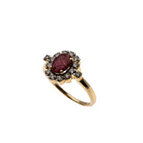 Scarlet Jewel - Vintage 18K Gold Natural Ruby & Diamond Bespoke Ring (VR1152)