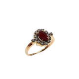Scarlet Jewel - Vintage 18K Gold Natural Ruby & Diamond Bespoke Ring (VR1152)