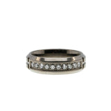 Modernistic Elegance - Estate Titanium Diamond Gents Wedding Band Ring (ER338)