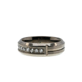 Modernistic Elegance - Estate Titanium Diamond Gents Wedding Band Ring (ER338)