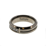 Modernistic Elegance - Estate Titanium Diamond Gents Wedding Band Ring (ER338)