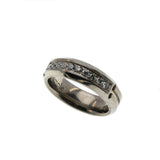 Modernistic Elegance - Estate Titanium Diamond Gents Wedding Band Ring (ER338)