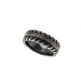 Triton - Estate Sterling Silver Diamond Eternity Braided Gents Wedding Band Ring (ER339)