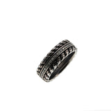 Triton - Estate Sterling Silver Diamond Eternity Braided Gents Wedding Band Ring (ER339)