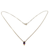 Violet Must Have - Vintage 10K Gold Natural Amethyst & diamond Pendant & Chain (VP314)