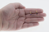 Violet Must Haves - Vintage 10K Gold Natural Amethyst & Diamond Stud Earrings (VE545)