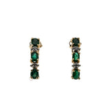 Emerald Isles - Vintage 10K Gold Natural Emerald & Diamond Earrings (VE546)