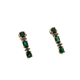 Emerald Isles - Vintage 10K Gold Natural Emerald & Diamond Earrings (VE546)