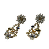 David Andersen - Estate 20K Gold Plate Over Sterling Silver Enamel Butterfly Flora Dangly Earrings (VE547)