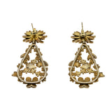 David Andersen - Estate 20K Gold Plate Over Sterling Silver Enamel Butterfly Flora Dangly Earrings (VE547)