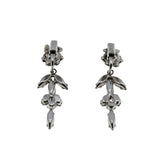 Lavender Beauties - Vintage Signed 'Sherman' Rhodium Plated Austrian Swarovski Crystal Rhinestone  Clip-On Dangly Earrings (VE548)