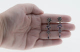 Lavender Beauties - Vintage Signed 'Sherman' Rhodium Plated Austrian Swarovski Crystal Rhinestone  Clip-On Dangly Earrings (VE548)