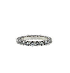 From Here To Eternity - Vintage Rhodium Plated Sterling Silver Cubic Zirconia Eternity Band Ring (VR1154)