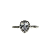 Elegant Halo - Vintage Rhodium Plated Sterling Silver Cubic Zirconia Cluster Ring (VR1156)