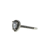 Elegant Halo - Vintage Rhodium Plated Sterling Silver Cubic Zirconia Cluster Ring (VR1156)