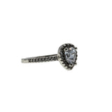 Elegant Halo - Vintage Rhodium Plated Sterling Silver Cubic Zirconia Cluster Ring (VR1156)