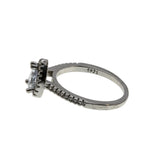 Elegant Halo - Vintage Rhodium Plated Sterling Silver Cubic Zirconia Cluster Ring (VR1156)