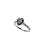 Elegant Halo - Vintage Rhodium Plated Sterling Silver Cubic Zirconia Cluster Ring (VR1156)