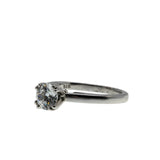 Brilliant Solitaire - Vintage Rhodium Plated Sterling Silver Cubic Zirconia Engagement Ring (VR1157)