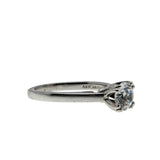 Brilliant Solitaire - Vintage Rhodium Plated Sterling Silver Cubic Zirconia Engagement Ring (VR1157)