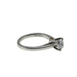 Brilliant Solitaire - Vintage Rhodium Plated Sterling Silver Cubic Zirconia Engagement Ring (VR1157)