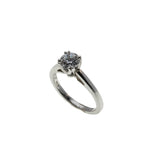Brilliant Solitaire - Vintage Rhodium Plated Sterling Silver Cubic Zirconia Engagement Ring (VR1157)