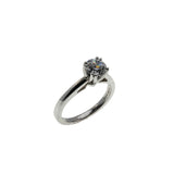 Brilliant Solitaire - Vintage Rhodium Plated Sterling Silver Cubic Zirconia Engagement Ring (VR1157)
