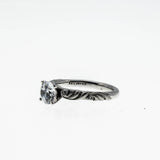Art Carved - Vintage Rhodium Plated Sterling Silver Cubic Zirconia Engagement Ring (VR1159)