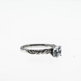 Art Carved - Vintage Rhodium Plated Sterling Silver Cubic Zirconia Engagement Ring (VR1159)