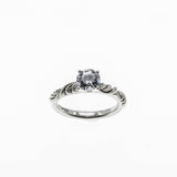 Art Carved - Vintage Rhodium Plated Sterling Silver Cubic Zirconia Engagement Ring (VR1159)