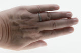Art Carved - Vintage Rhodium Plated Sterling Silver Cubic Zirconia Wedding Band Ring (VR1160)