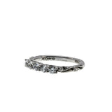 Art Carved - Vintage Rhodium Plated Sterling Silver Cubic Zirconia Wedding Band Ring (VR1160)