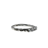 Art Carved - Vintage Rhodium Plated Sterling Silver Cubic Zirconia Wedding Band Ring (VR1160)